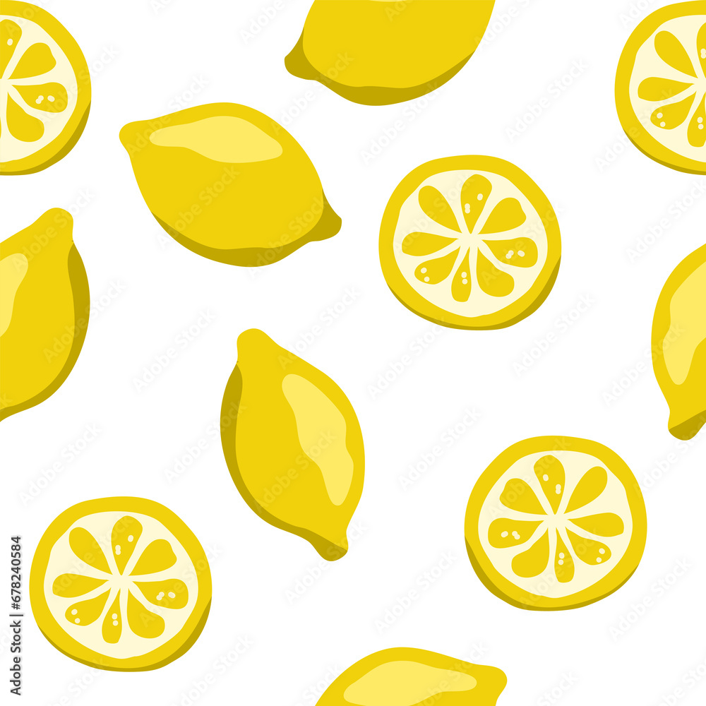 lemon seamless pattern vector to use for wall paper background, gift wrapping paper, fabric, book, note cover and various decorate.