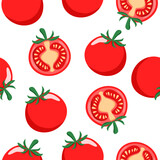 tomato seamless pattern vector to use for wall paper background, gift wrapping paper, fabric, book, note cover and various decorate.