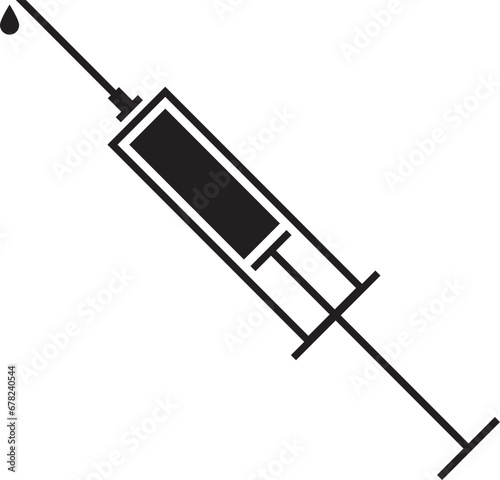 Syringe icon. Medical health injection. Vaccine drug symbol. Medicine vector illustration.