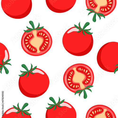 tomato seamless pattern vector to use for wall paper background, gift wrapping paper, fabric, book, note cover and various decorate.