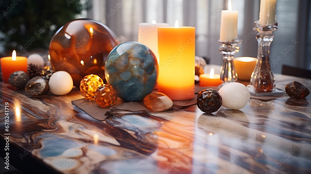 A festive autumn dinner table setting with pumpkins, candles, ready for a Thanksgiving feast, Christmas feast, Happy new year feast A festive autumn dinner table setting with pumpkins, candles, ready for a Thanksgiving feast, Christmas feast, Happy new year feast
