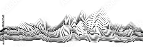 Curved lines, imitation of mountain ranges. Vector background, minimalism.