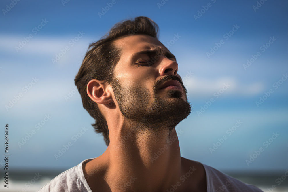 Fototapeta premium Generative AI handsome successful nice man created with modern technology