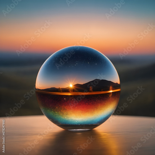 glass sphere on the beach © Aphiwat
