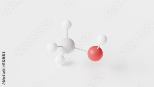 methanol molecule 3d  molecular structure  ball and stick model  structural chemical formula methyl alcohol