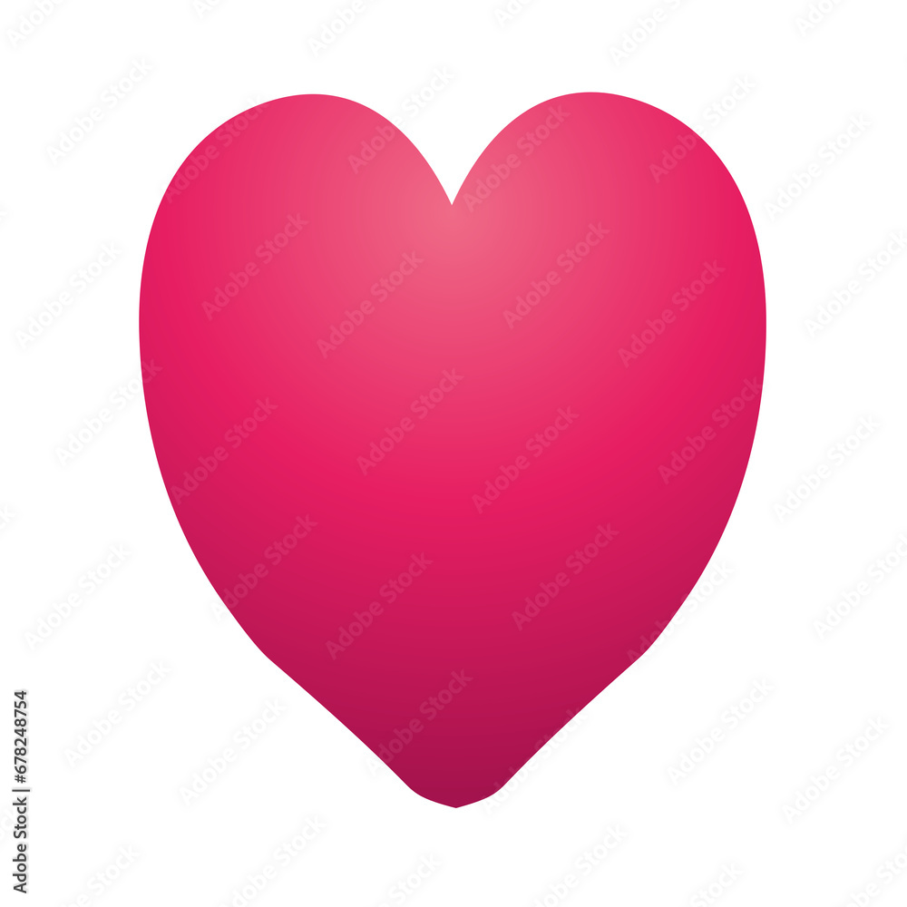 Pink heart on a transparent background