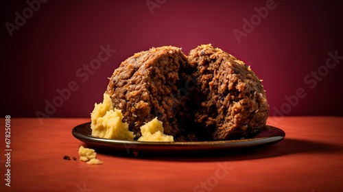 Scottish Haggis: Traditional Dish with Minced Offal - Burns Night Celebration photo