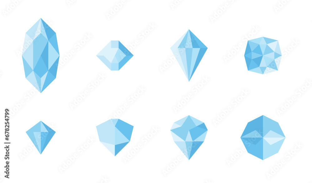 Gemstone collection - isolated vector object set Gemstone collection - isolated vector object set