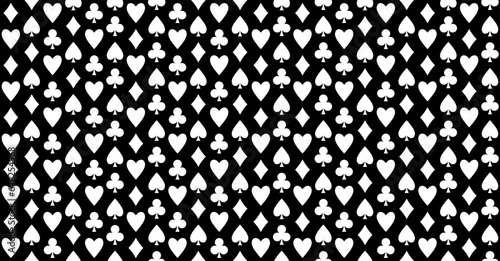 Casino black white background - seamless pattern