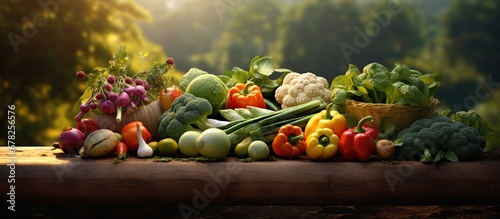 Fresh and delicious vegetables nature background