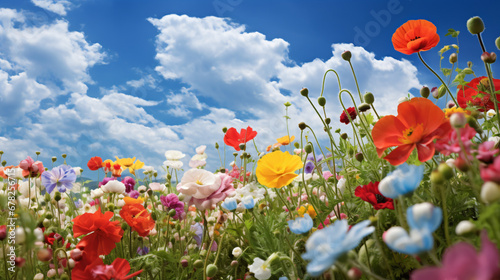 A field of grass with flowers