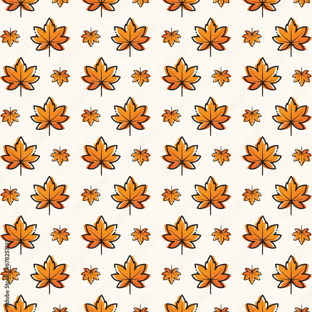 Autumn leave creative trendy seamless pattern vector illustration background