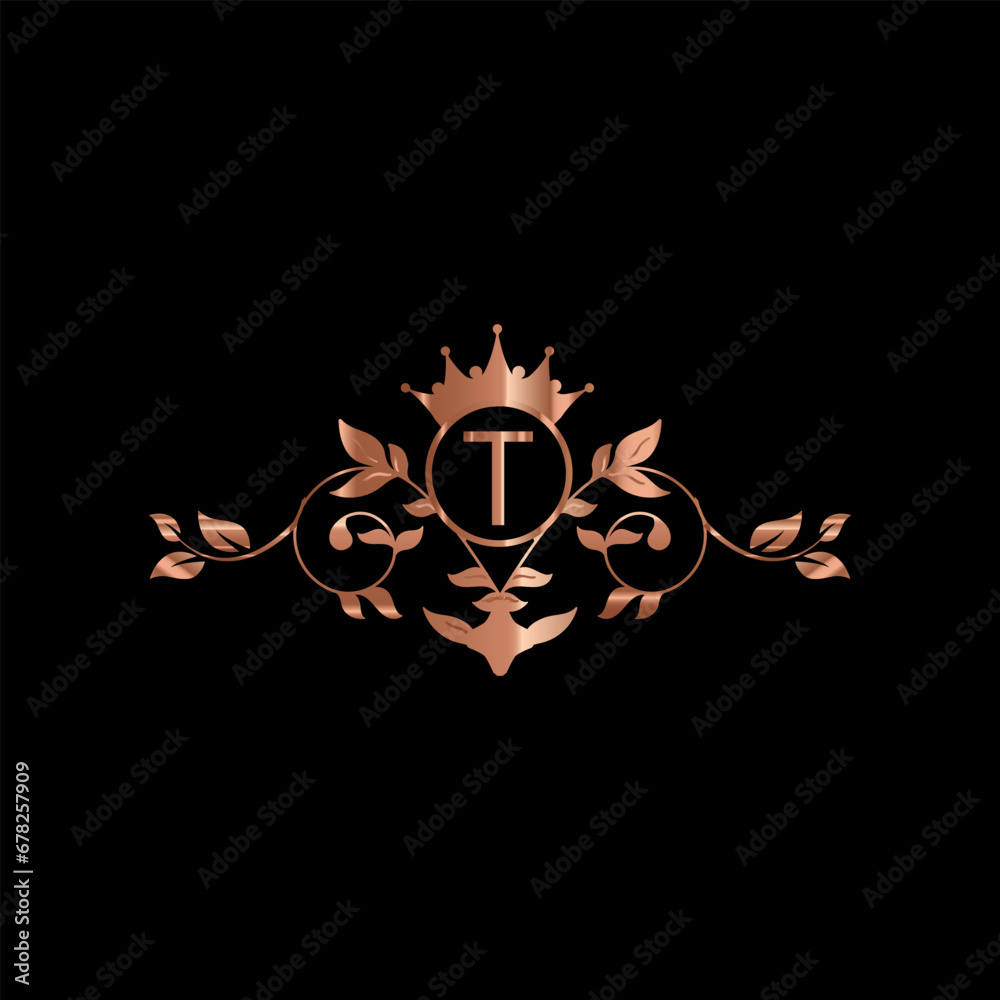 Fototapeta premium creative letter logo design with golden color