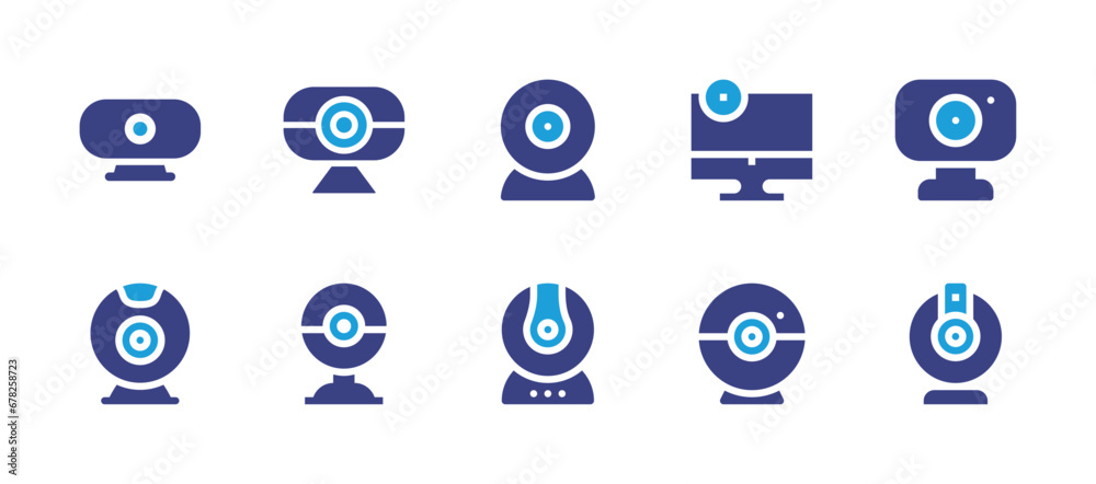 Webcam icon set. Duotone color. Vector illustration. Containing webcam, web camera, monitor.