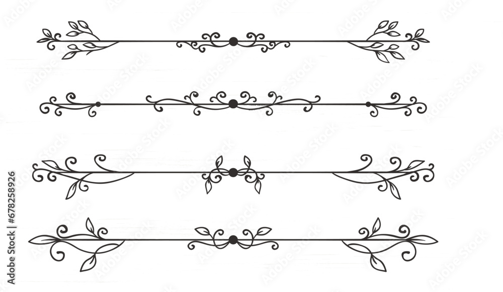 hand drawn vintage ornamental borders