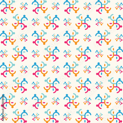 People group creative trendy seamless pattern vector illustration background