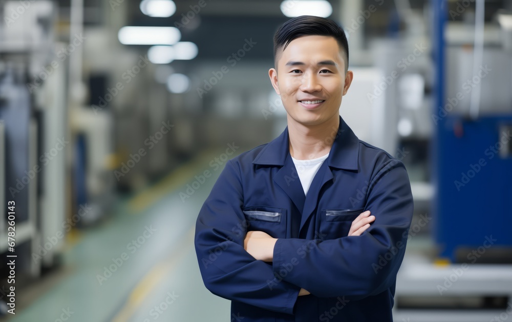 Portrait of a happy and confident young adult male heavy Industry worker engineer. Portrait of a happy and confident young adult male heavy Industry worker engineer.