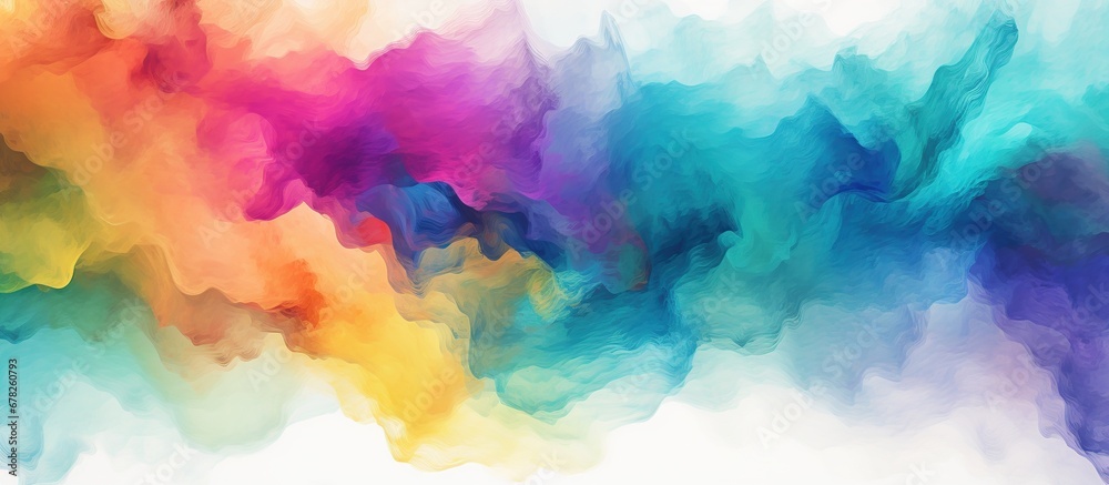Colorful watercolor paint stain drips style. AI generated image