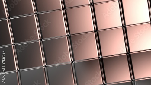 Elegant Modern 3D Rendering Abstract Background of Steel of a collection of neatly arranged metal cubes photo