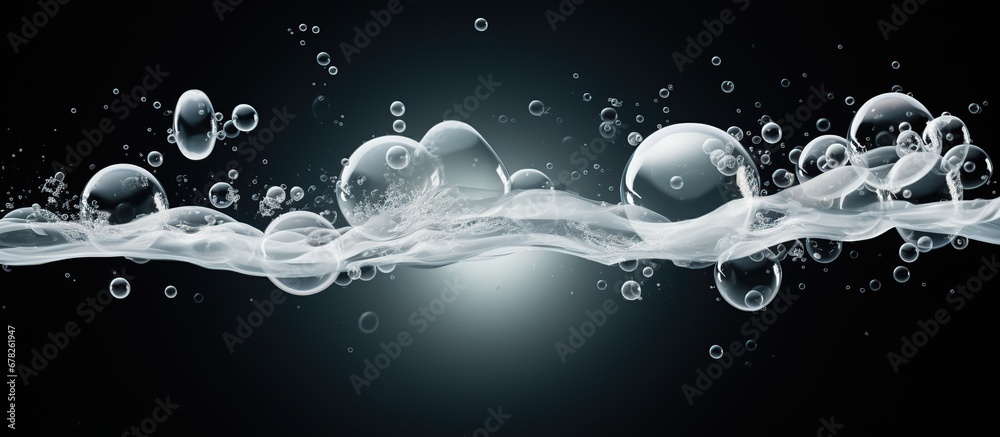 Beautiful transparent cosmetic white gas bubbles water AI generated image Beautiful transparent cosmetic white gas bubbles water AI generated image