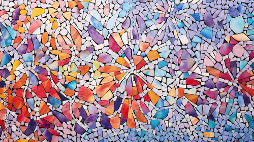 Colorful mosaic art AI generative