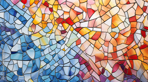 Colorful mosaic art AI generative