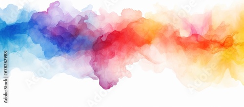 Colorful watercolor paint stain drips. AI generated image