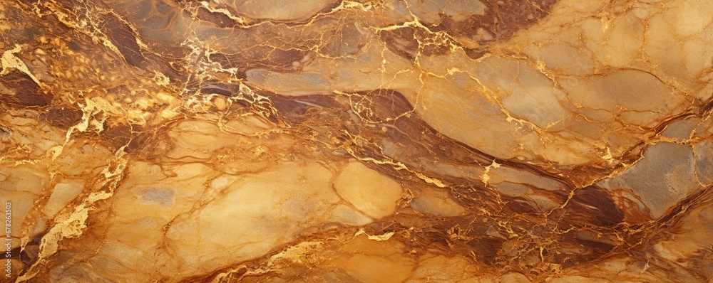 A macro shot of a polished gold marble texture, highlighting the seamless pattern and the rich, golden hues of the stone.