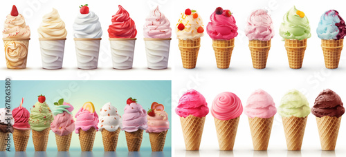 mixed soft product cool refreshing treat ball milk variety ice frozen flavor scoop dairy snack cream 