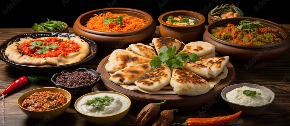 Traditional assorted eastern cuisines dishes. Traditional assorted eastern cuisines dishes.