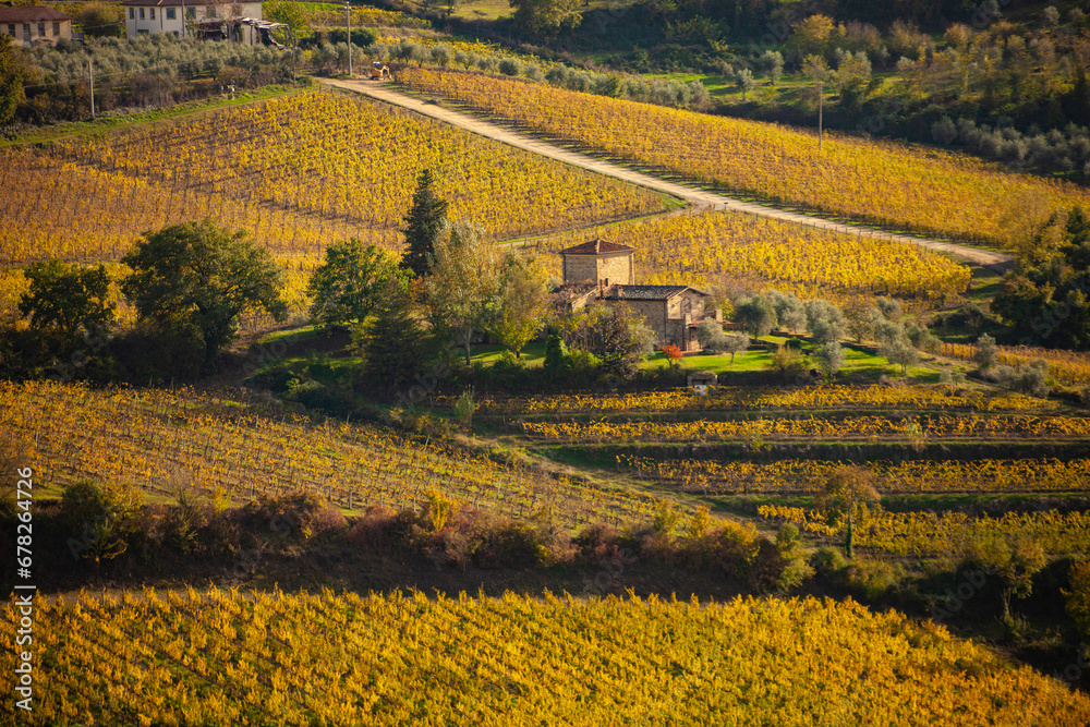 Italia, Toscana, il Chianti in autunno, il paese di Panzano in Chianti.