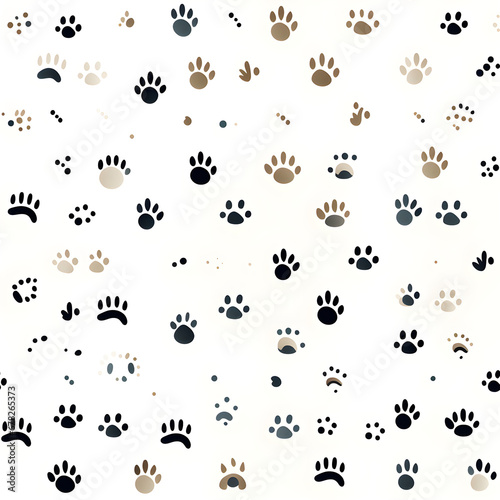 Seamless pattern with animal footprints gift wrapping paper style Generative AI