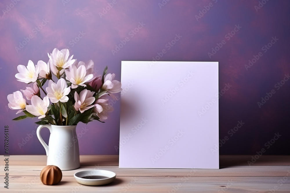 blanck notebook and flowers blanck notebook and flowers