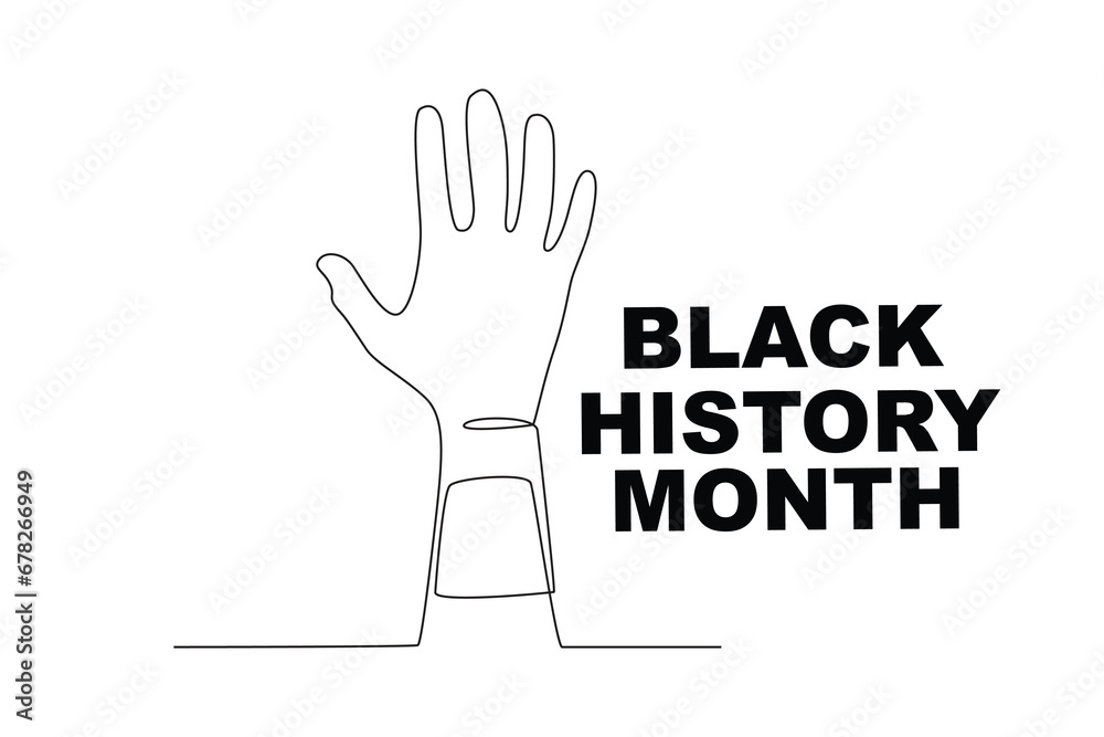 National Black History Month. Black history month one-line drawing National Black History Month. Black history month one-line drawing