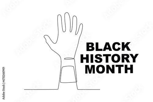 National Black History Month. Black history month one-line drawing