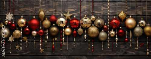 A Collection of Hanging Ornaments on a Rustic Wooden Wall