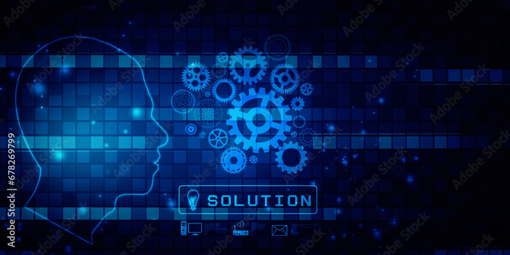 2d illustration digital Artificial mind concept 2d illustration digital Artificial mind concept