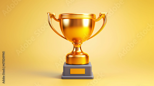 Golden award winner trophy cup. Championship winner and success concept