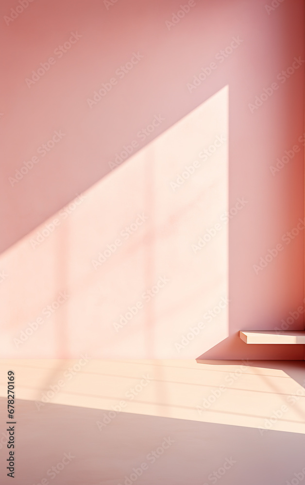 Sencillo y precioso fondo rosa con sombras de ventana iluminada y baldas para presentación de productos. Sencillo y precioso fondo rosa con sombras de ventana iluminada y baldas para presentación de productos.