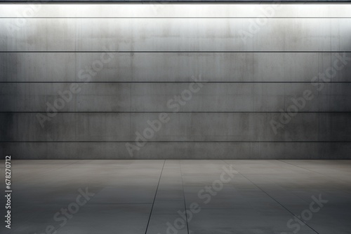 An up-close view of a concrete garage interior with a symmetrical grid line texture.
