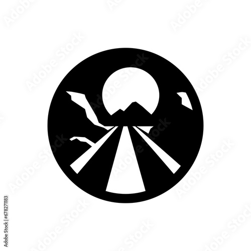 Rocks fell on the road Icon - Simple Vector Illustration