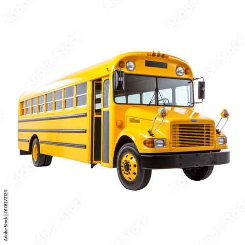 yellow school bus on a transparent background.