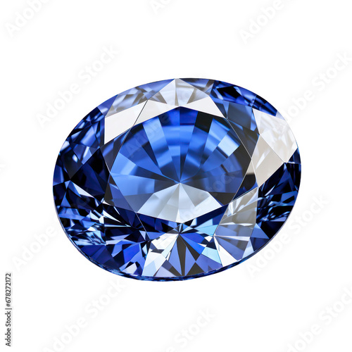 blue sapphire on a transparent background.