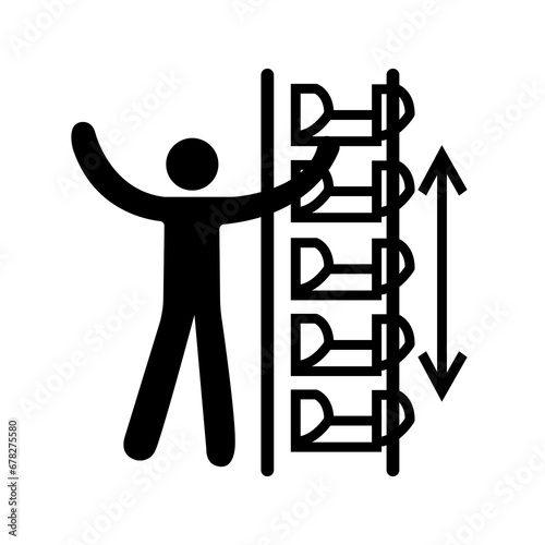 Exposed Buckets and Moving Parts Black Icon,Vector Illustration, Isolate On White Background Label. EPS10