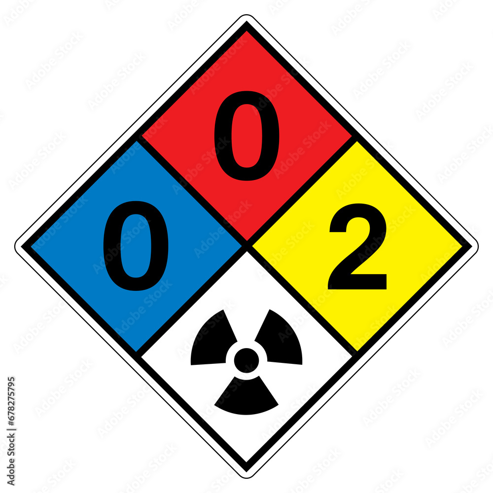 String. Sign Rad NFPA Diamond 704 0-0-2 RAD Symbol Sign, Vector Illustration, Isolate On ...