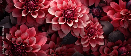 Banner with closeup of chrysanthemum beautiful flowers. © Danyilo
