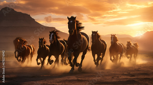 A group of horses running © Hassan