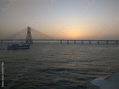 The Bandra-Worli Sea Link is a 5.6 km long, 8-lane wide cable-stayed bridge that links Bandra in the Western Suburbs of Mumbai with Worli in South Mumbai.