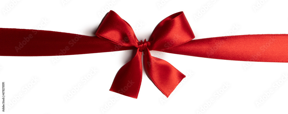 Red gift bow on white Red gift bow on white