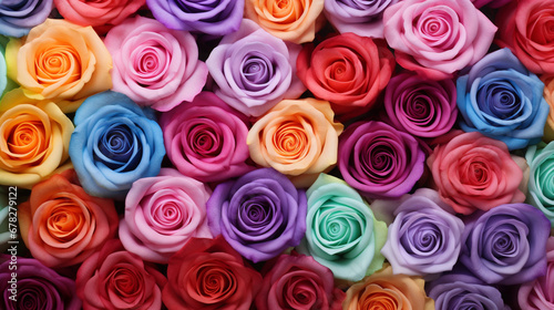 Colorful roses sold at various festivals.